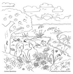 Coloring Page-Creation-Adam and Eve